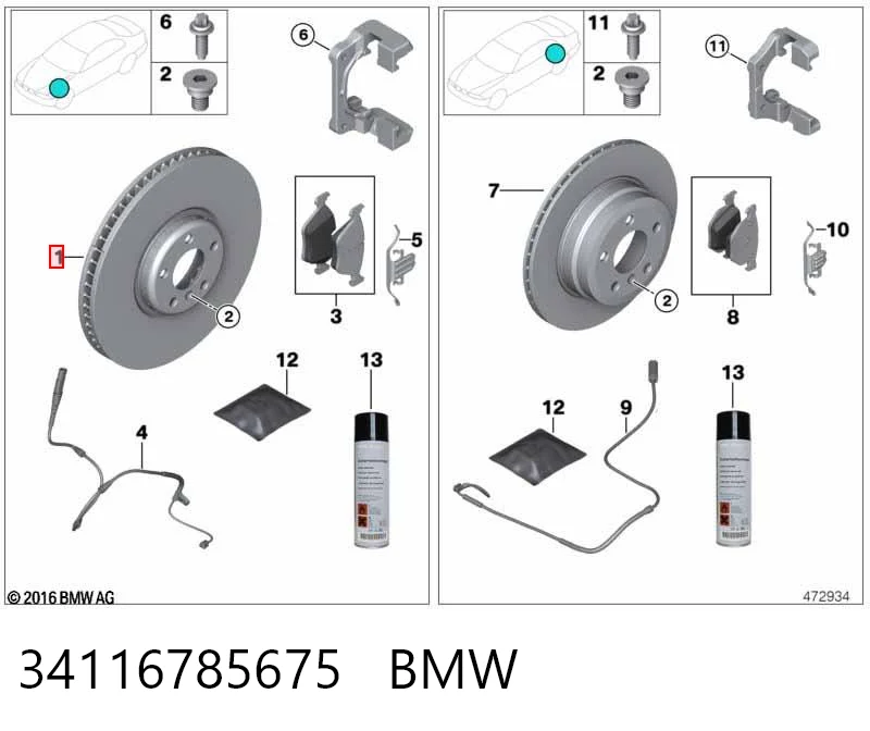 34116785675 BMW Disco do freio dianteiro