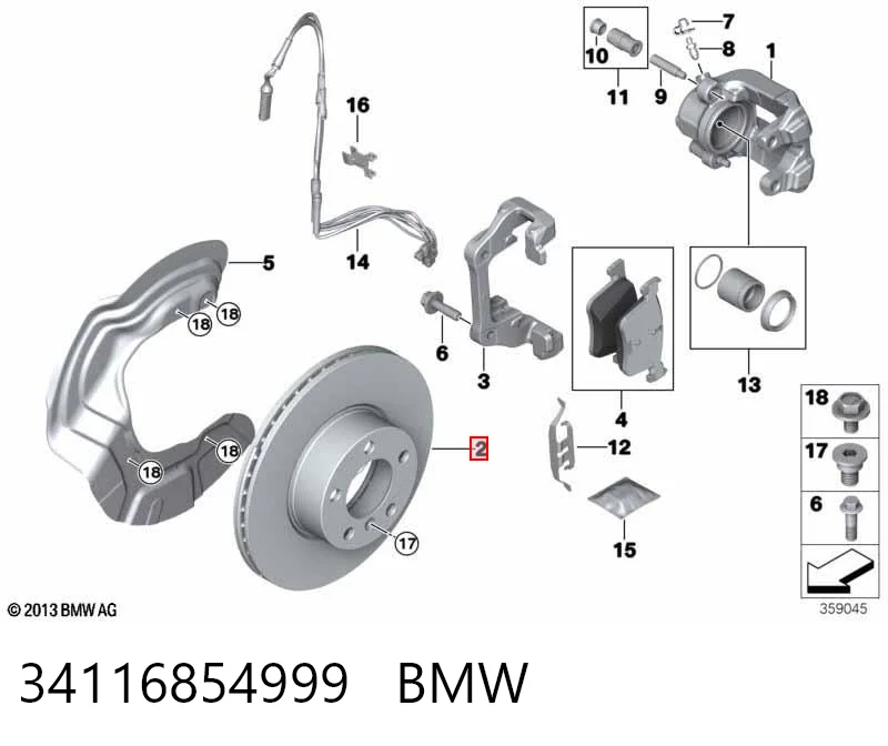 34116854999 BMW Disco do freio dianteiro