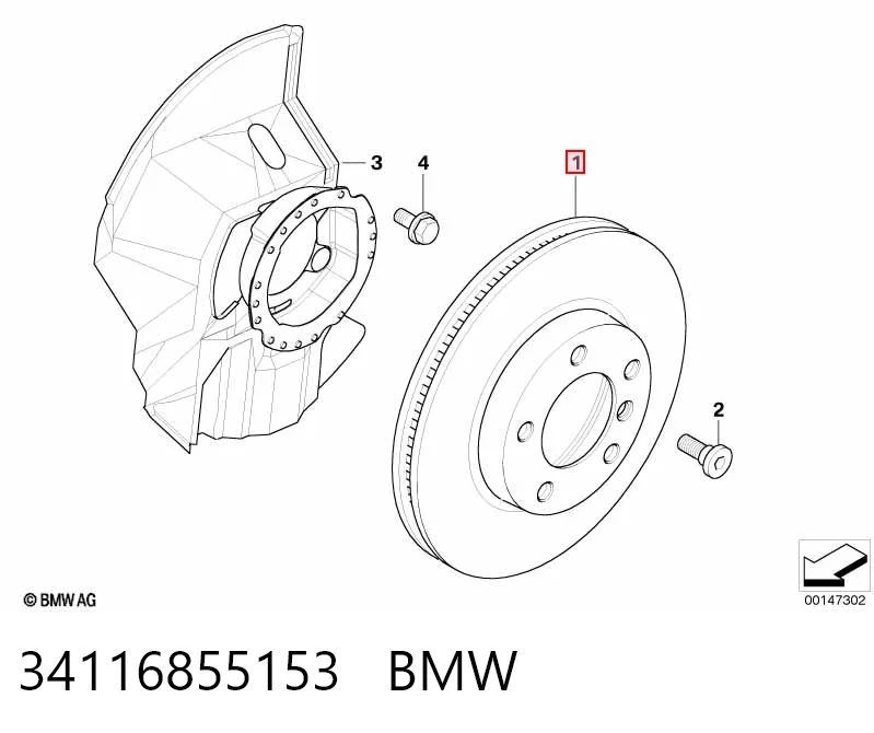 34116855153 BMW Disco do freio dianteiro