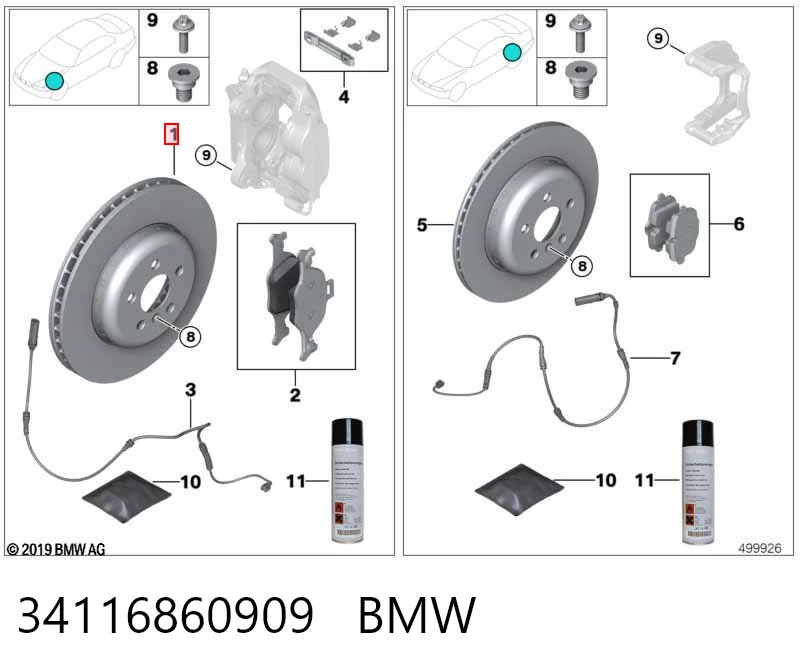 34116860909 BMW Disco do freio dianteiro