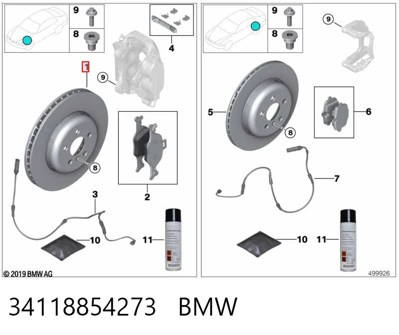 34118854273 BMW Disco do freio dianteiro