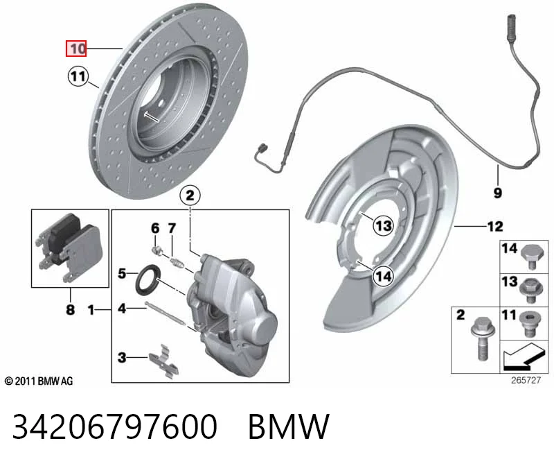 34206797600 BMW Disco do freio traseiro