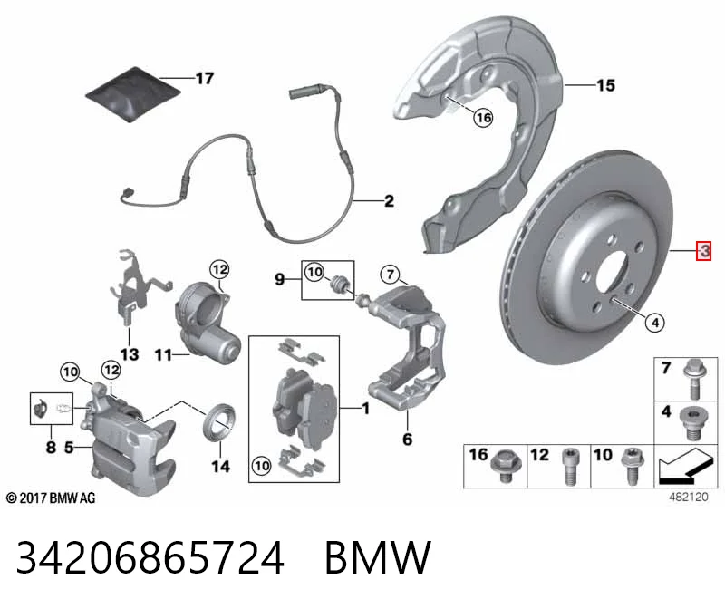 Disco do freio traseiro BMW 3  G21, G81 ao melhor preço