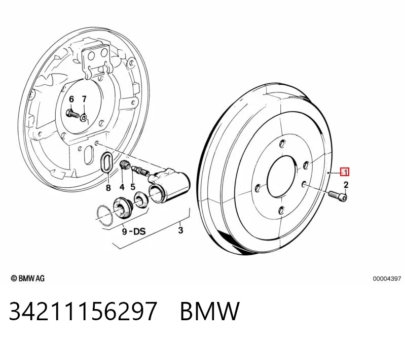 34211156297 BMW Tambor do freio traseiro