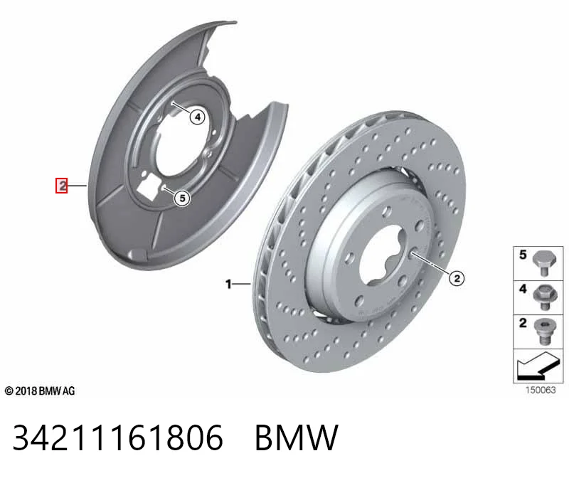 34211161806 BMW Parafuso do freio de disco