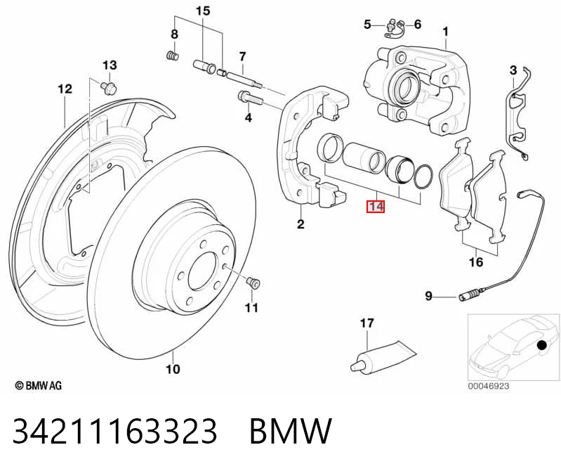 Kit de reparação de suporte do freio traseiro BMW 7  E38 ao melhor preço