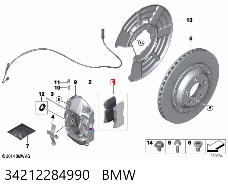 34212284990 BMW Sapatas do freio traseiras de disco