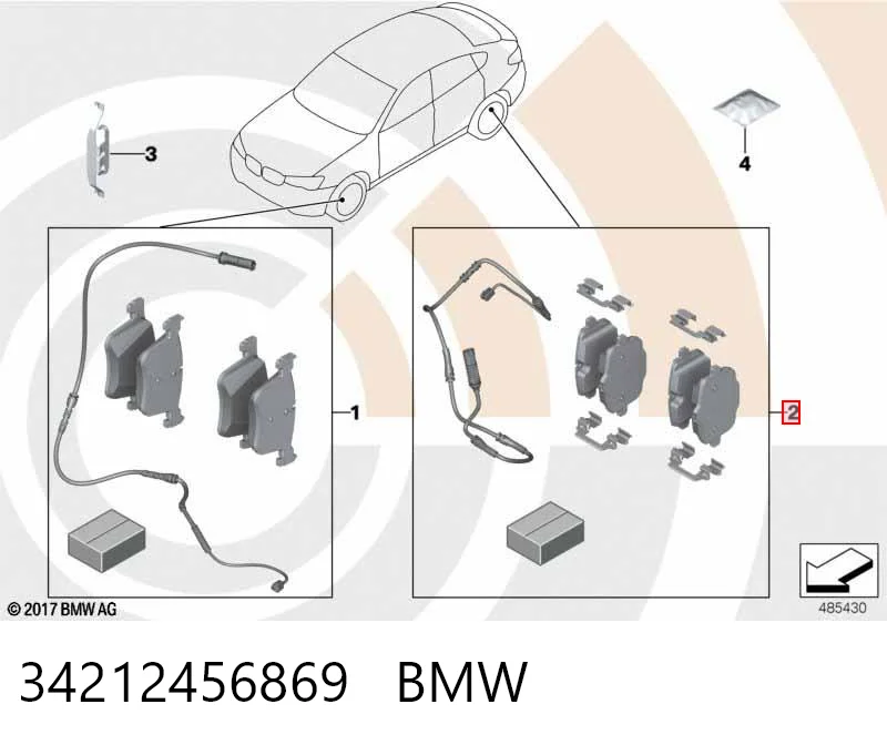 34212456869 BMW Sapatas do freio traseiras de disco