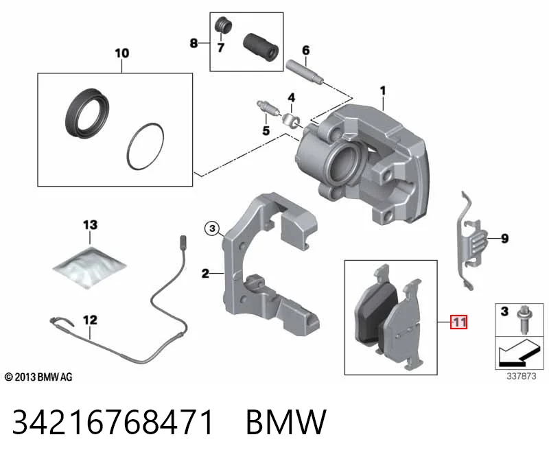 34216768471 BMW Sapatas do freio traseiras de disco