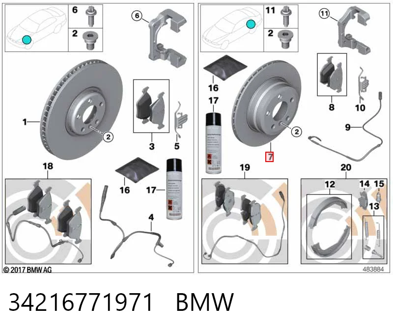 34216771971 BMW Disco do freio traseiro