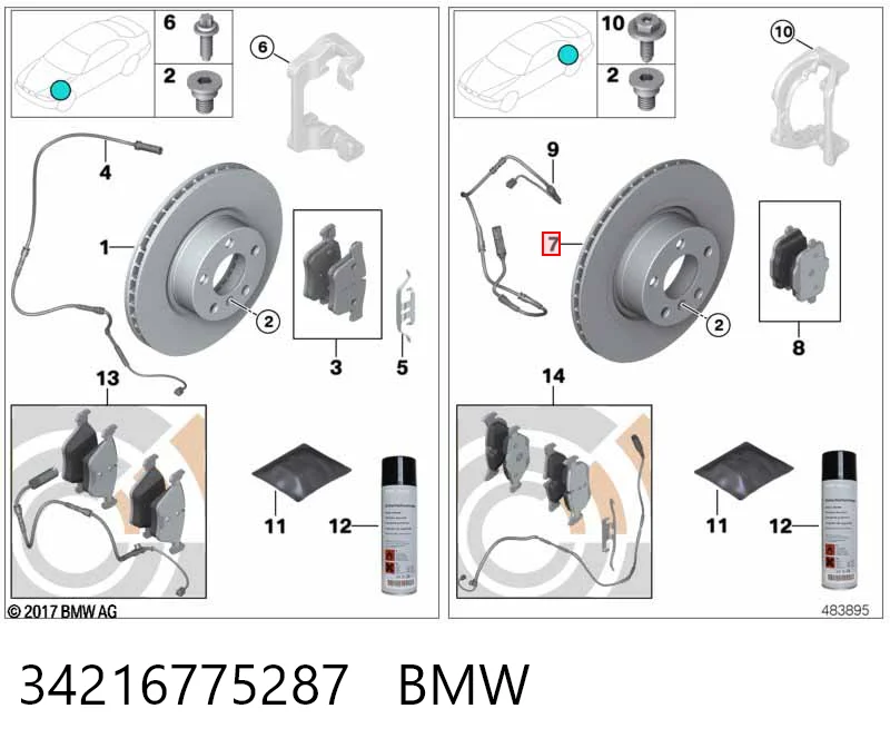34216775287 BMW Disco do freio traseiro