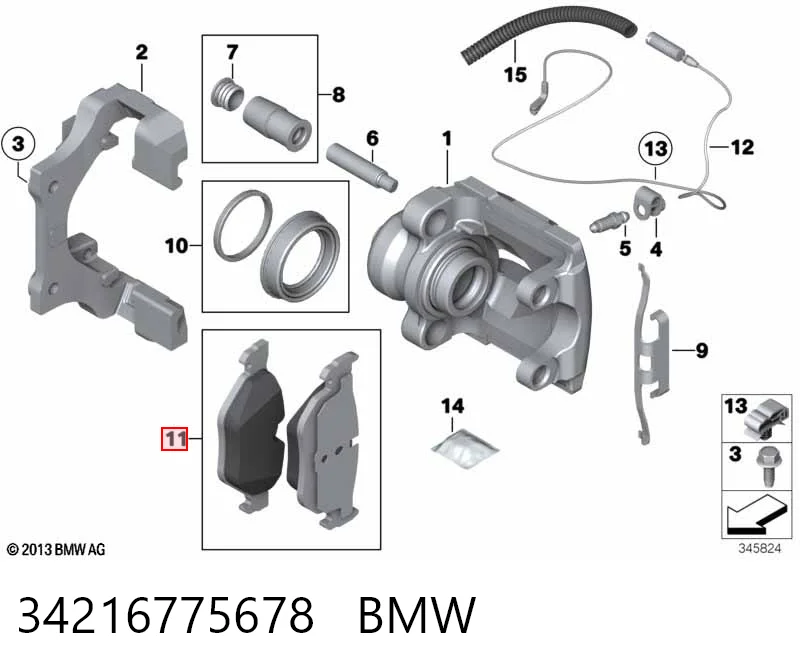 34216775678 BMW Sapatas do freio traseiras de disco