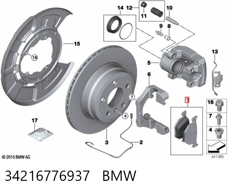 34216776937 BMW Sapatas do freio traseiras de disco
