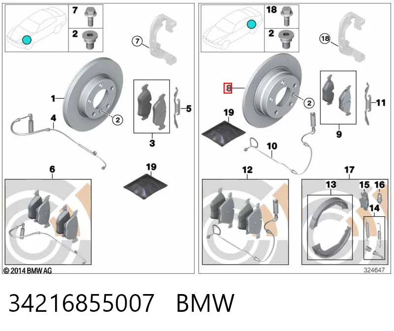 34216855007 BMW Disco do freio traseiro