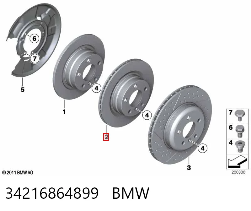 34216864899 BMW Disco do freio traseiro