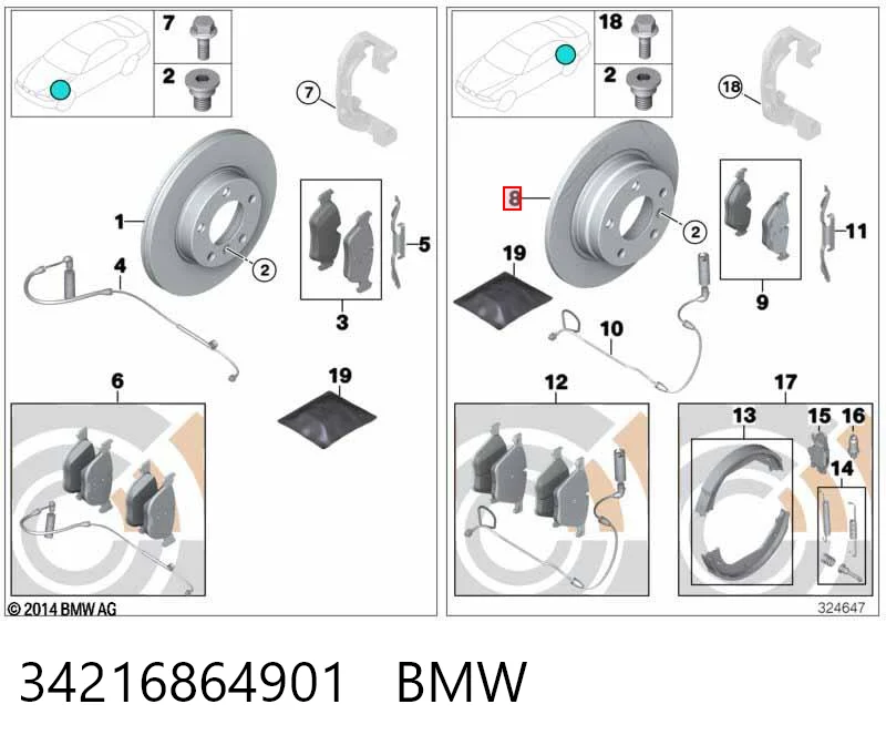 34216864901 BMW Disco do freio traseiro