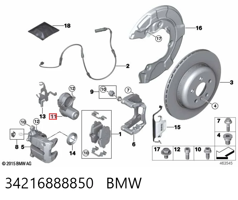 34216888850 BMW Acionamento elétrico do freio de estacionamento