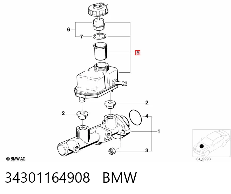 Tanque de cilindro mestre do freio (de fluido de freio) BMW 5  E39 ao melhor preço