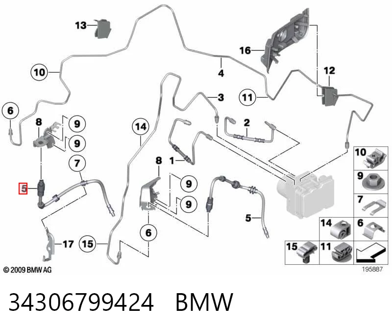 Mangueira do freio dianteira para BMW X1 E84