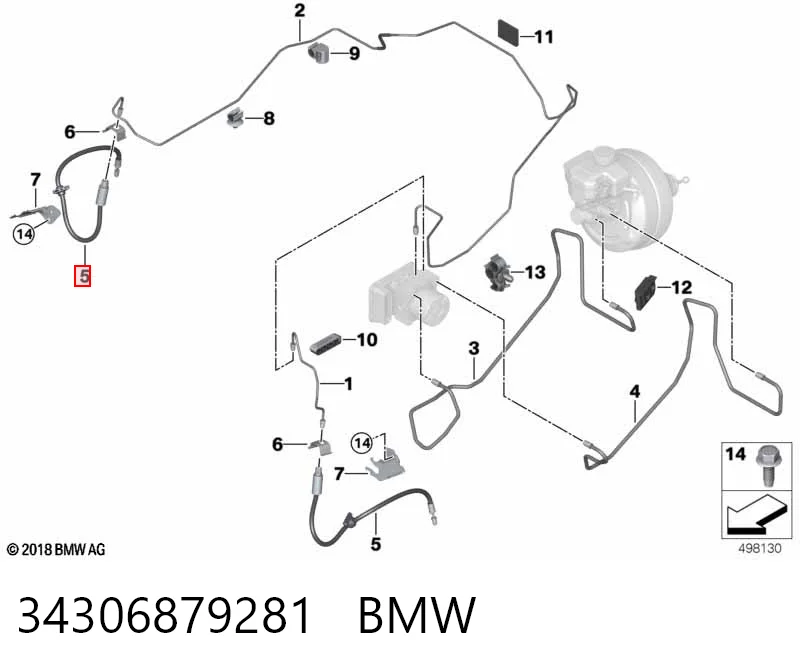 Mangueira do freio dianteira para BMW 3 G20, G80, G28