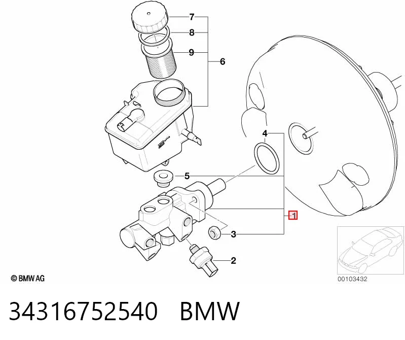 34316752540 BMW Cilindro mestre do freio
