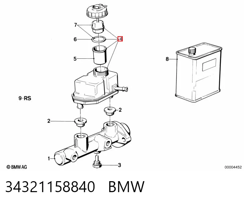 Tanque de cilindro mestre do freio (de fluido de freio) BMW 5  E34 ao melhor preço