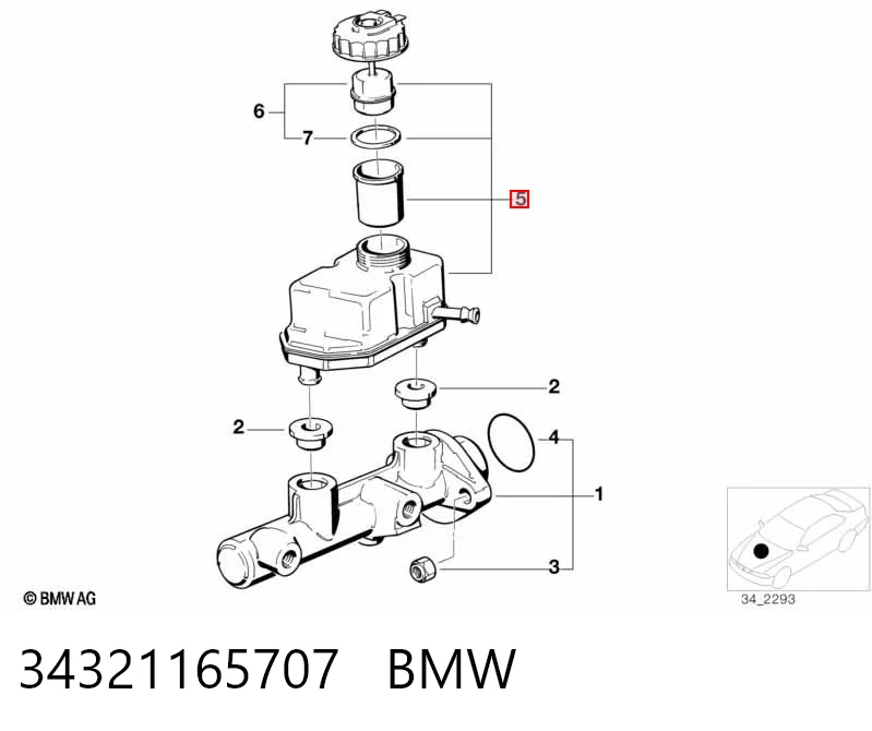 Tanque de cilindro mestre do freio (de fluido de freio) BMW X5 E53 ao melhor preço