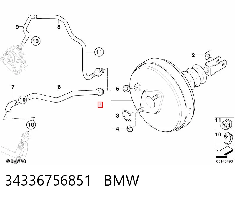 Reforçador dos freios a vácuo para BMW 3  E46