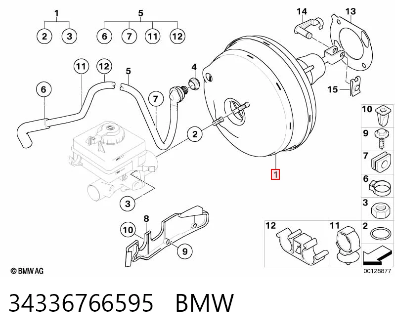 Reforçador dos freios a vácuo para BMW 5  E61