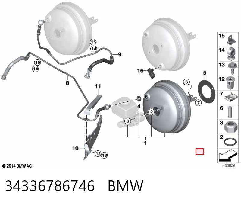 34336786746 BMW Sensor de pressão do sistema do freio pneumático