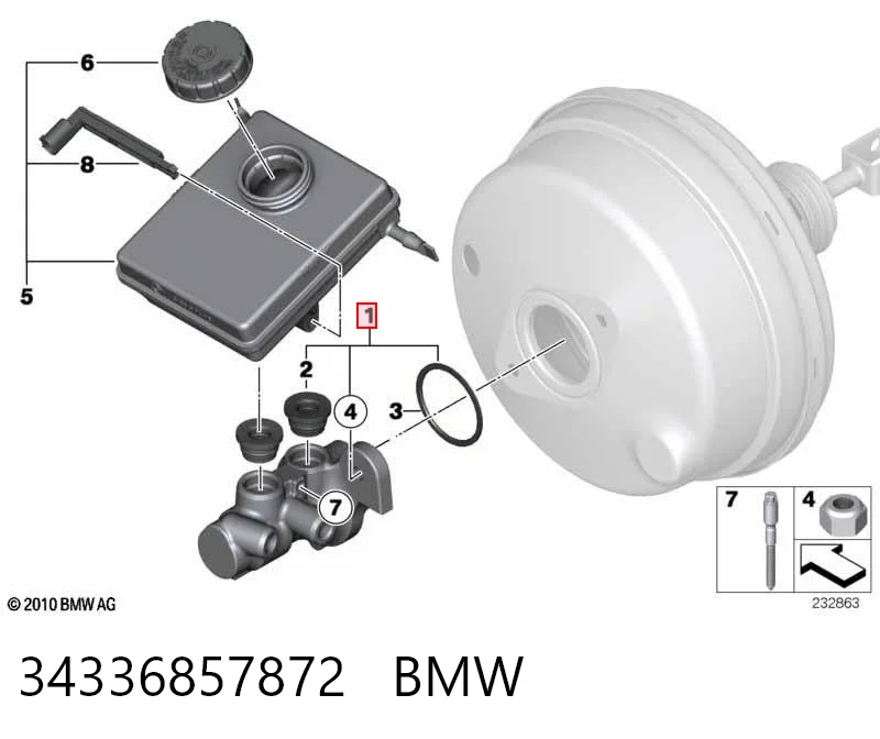 34336857872 BMW Cilindro mestre do freio