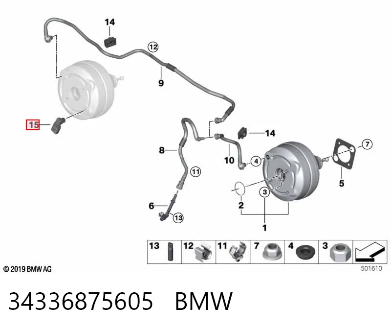 34336875605 BMW Sensor de pressão do sistema do freio pneumático