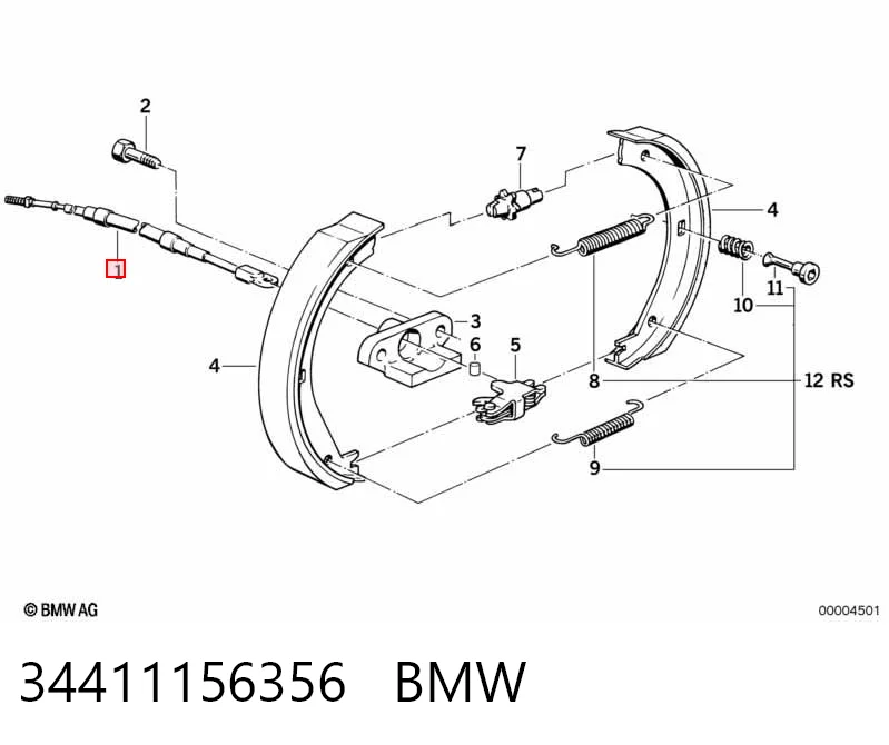 Cabo traseiro direito/esquerdo do freio de estacionamento para BMW 5 E28