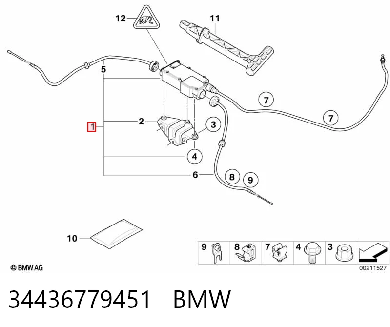 34436779451 BMW Acionamento elétrico do freio de estacionamento