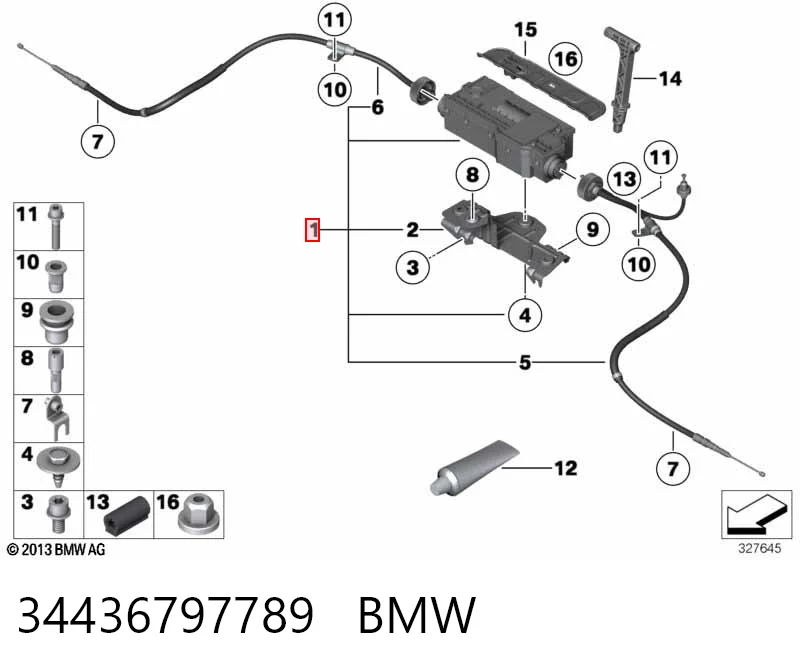 34436797789 BMW Acionamento elétrico do freio de estacionamento