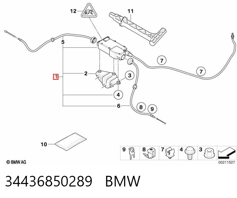 34436850289 BMW Acionamento elétrico do freio de estacionamento