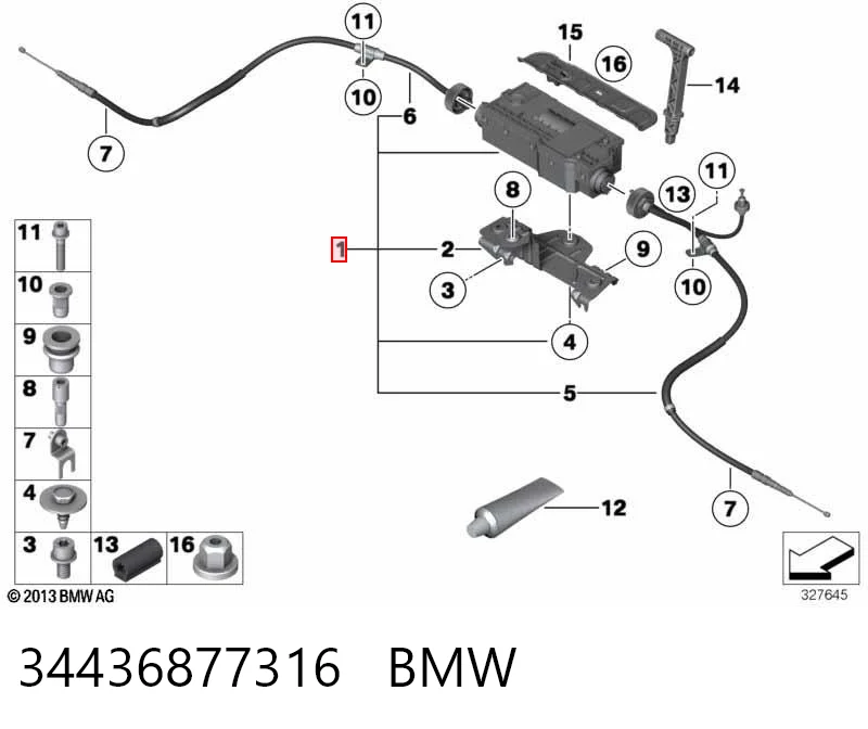 34436877316 BMW Acionamento elétrico do freio de estacionamento