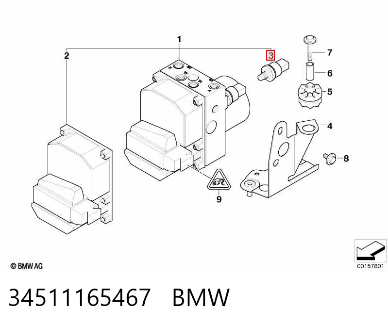 34511165467 BMW Sensor de pressão de fluido de freio