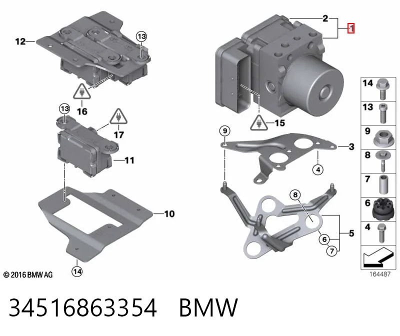 Unidade hidráulico de controlo ABS para BMW 1  E81