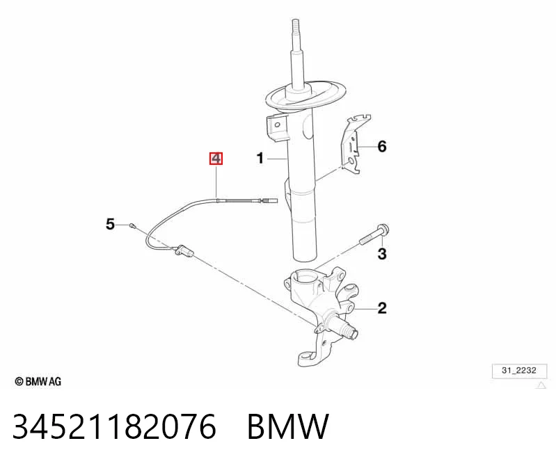 34521182076 BMW Sensor dianteiro de ABS