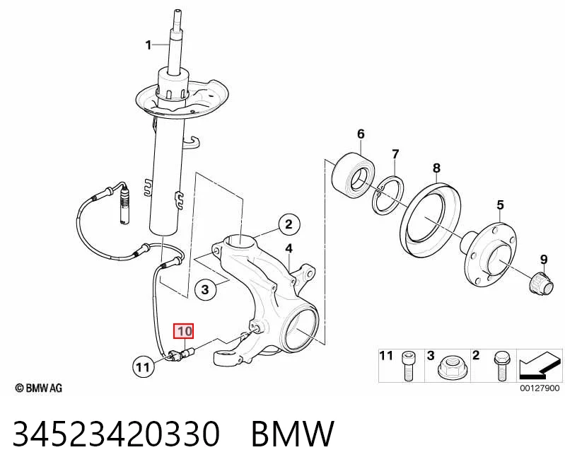 34523420330 BMW Sensor dianteiro de ABS