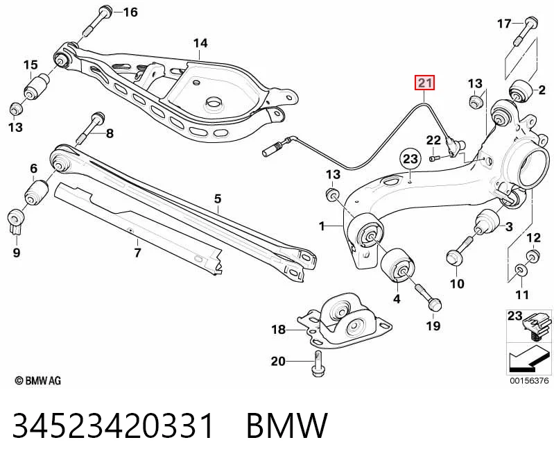 34523420331 BMW Sensor ABS traseiro