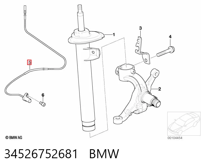 34526752681 BMW Sensor ABS dianteiro esquerdo