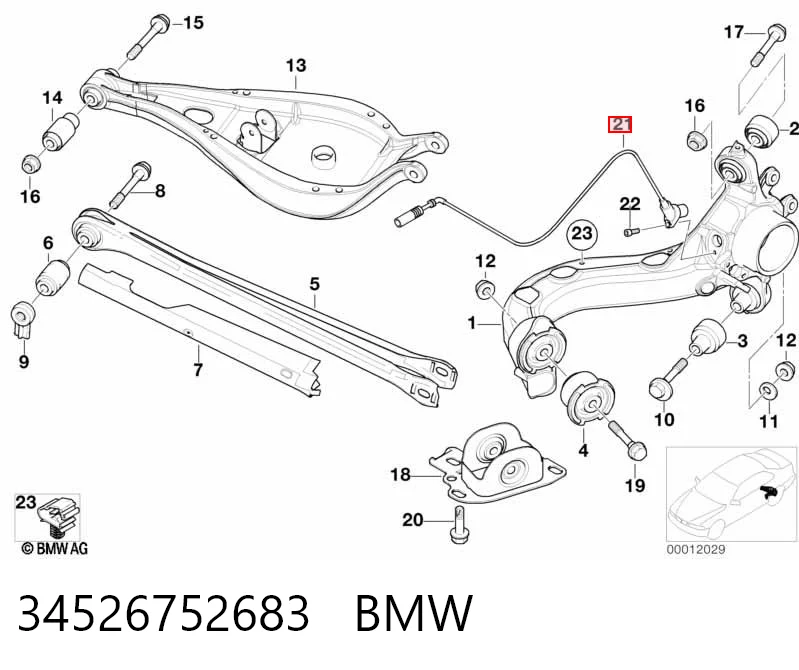 34526752683 BMW Sensor ABS traseiro