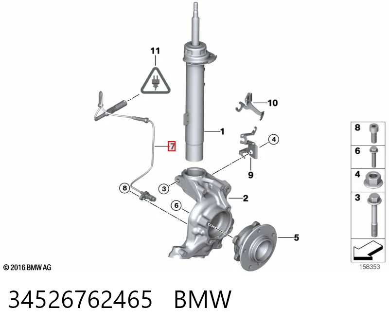 34526762465 BMW Sensor dianteiro de ABS