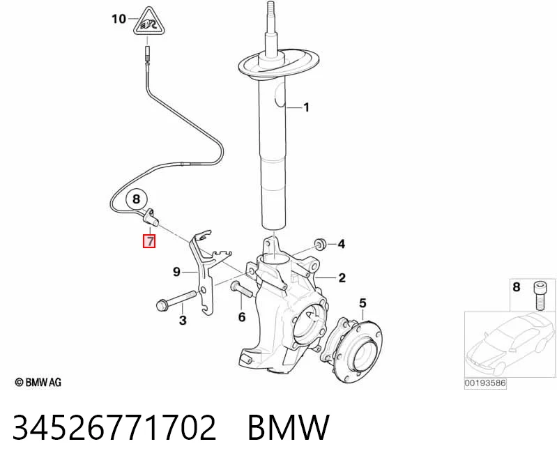 34526771702 BMW Sensor dianteiro de ABS