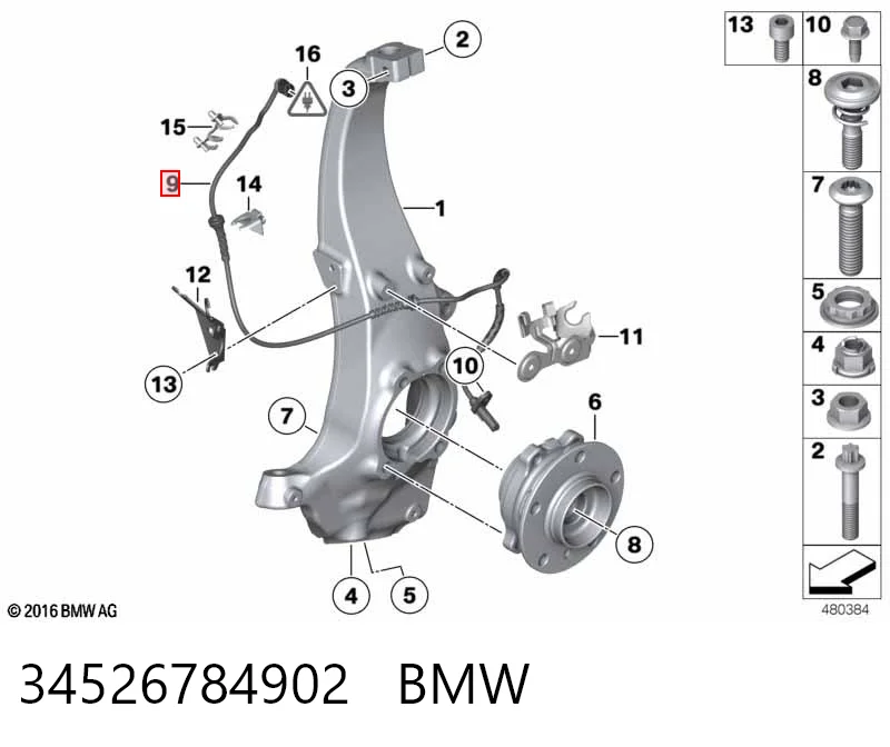34526784902 BMW Sensor dianteiro de ABS
