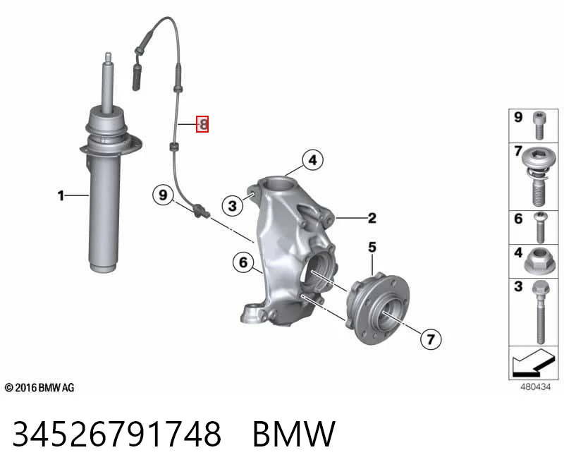 34526791748 BMW Sensor dianteiro de ABS