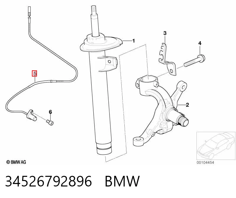 34526792896 BMW Sensor ABS dianteiro direito
