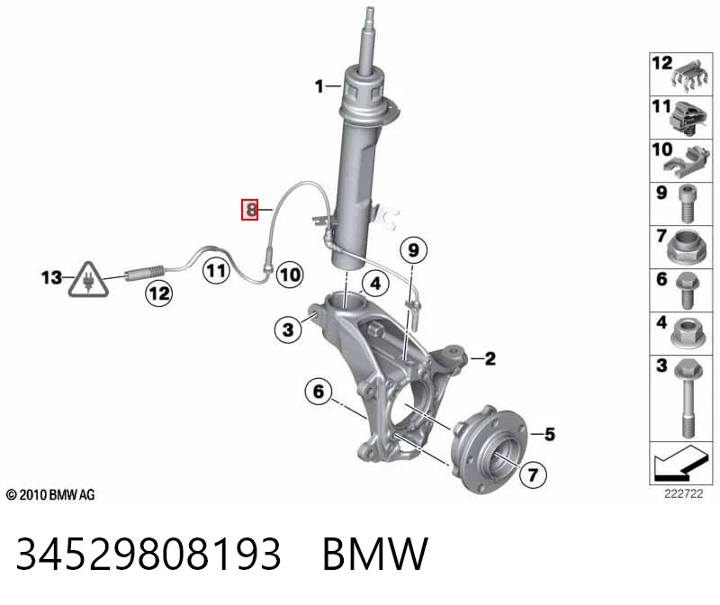 34529808193 BMW Sensor dianteiro de ABS